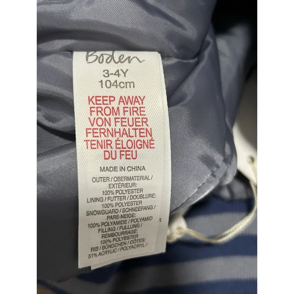 Boden Kids Snow Pants Star Camo Blue Gray Orange Size 3–4Y Waterproof NWT